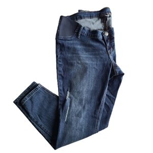 Indigo Blue Distressed Maternity Jeans